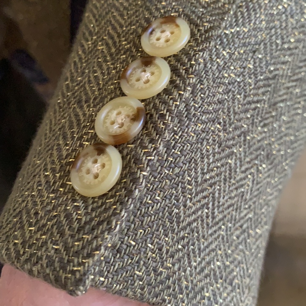 RALPH LAUREN GORGEOUS LINEN & GOLD METALLIC WOVEN JACKET..PERFECT & MINT - Picture 5 of 10